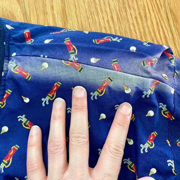 Vera Bradley Vintage Reversible Blue Green Golf Bomber Jacket Womens Large - Picture 7 of 16